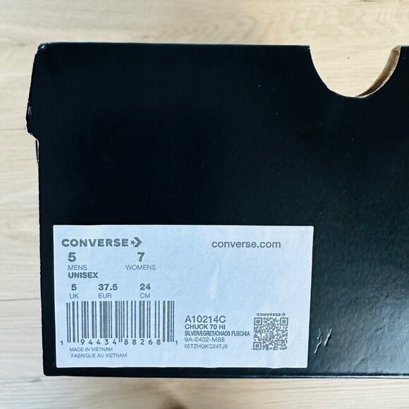 ❤️Converse Chuck 70 Pride Hi Silver Sz 7 Women's Shoes Metallic Sneaker A10214C - Picture 9 of 14